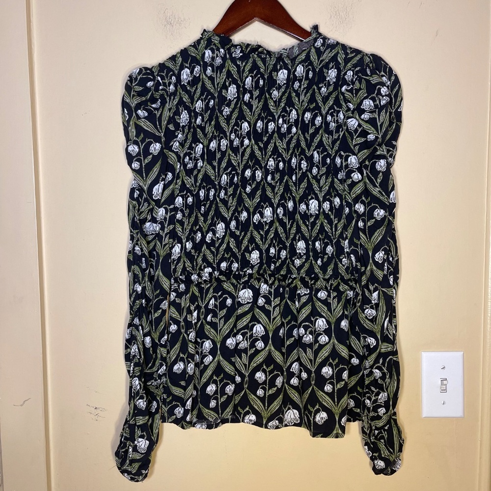 Anthropologie Black and White Floral Blouse - Picture 2 of 9
